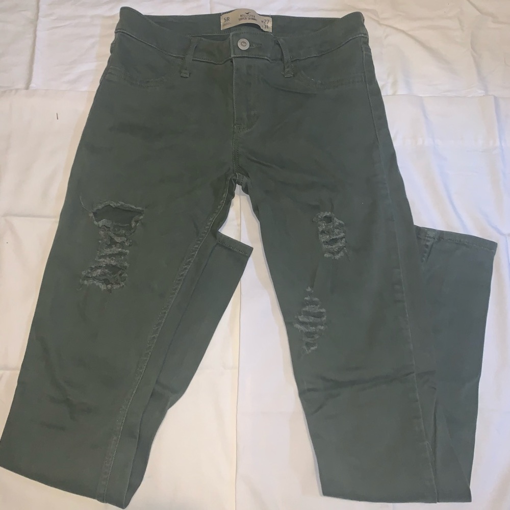 hollister army green skinny jeans